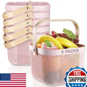 B0CHS335HS ROSHTIA Mesh Storage Basket Handle Garden