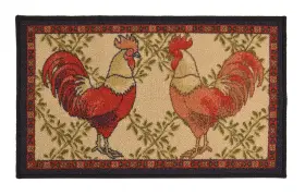KTN9112-18X30 RUGSTYLESONLINE Kitchen Rooster Printed Slip