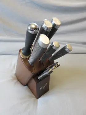 BWQ8B RYUU Damascus Set Knives Storage Block