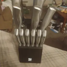 190769 SABATIER Forged Steel Cutlery Knife Set Block