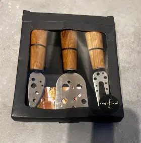 394150101018 SAGAFORM Nature Oak Cheese Knife Set