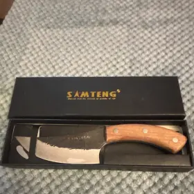 X001ZOKMUD SAMTENG Straight Edge Meat Cleaver Steel Wood