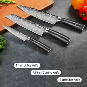 691202035473 SANDEWILY Ultra Sharp Kitchen Chef Knife Set Pro #2