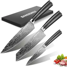 691202035473 SANDEWILY Ultra Sharp Kitchen Chef Knife Set Pro