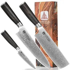 SRH-3JT-ZONG SANRENHUAL Damascus Knife Set Chef Forged