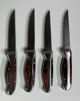 SSNN4 SARGE Serrated Steak Knives Set Rosewood Handles Steel #2