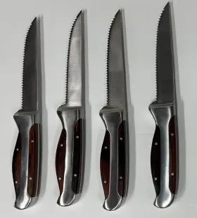SSNN4 SARGE Serrated Steak Knives Set Rosewood Handles Steel #3