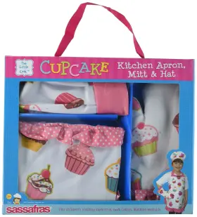 792491789952 SASSAFRAS Cook Ruffled Cupcake Apron Set Kitchen