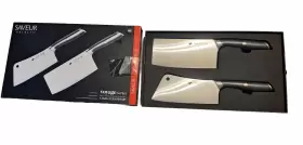 817791026290 SAVEUR SELECTS Steel Forged Cleaver Set Voyage #3