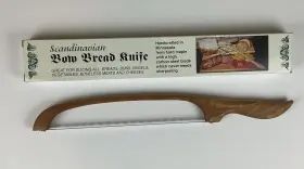 799134124408 SCANDINAVIAN Bow Bread Knife Handcrafted Box