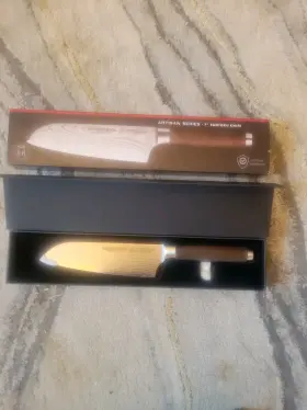 850035696835 SCHMIDT BROS Artisan Santoku Knife Damascus