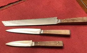 852299008263 SCHMIDT BROS Zebra Wood Knife Set Steel #2