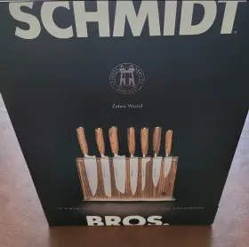 79763323 SCHMIDT BROS CUTLERY Brothers Zebra Wood Knife Block
