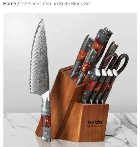 956230187645 SEIDO Inferuno Knife Block Set