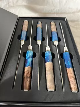 TSUNAMISTEAK46 SENKEN Damascus Steak Knife Set Tsunami #3