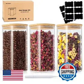 B0FRXL6FWS SENTVEND Glass Storage Jars Lids Pack Canister