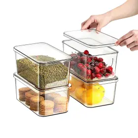 B0C1Z7S56B SGOOSTOOD Stackable Food Storage Bins Lids Kitchen