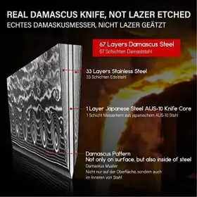 196852690701 SHAN ZU Chef Knife Damascus Sharp Kitchen #3