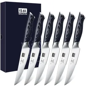 714757569863 SHAN ZU Steak Knife Set High Carbon Steel Knives