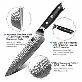 714757570005 SHAN ZU Chef Knife Damascus Steel Sharp #2