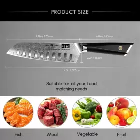 714757570357 SHAN ZU Damascus Chef Knife Santoku #3