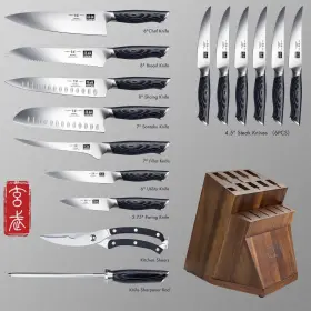714757570807 SHAN ZU Knife Kitchen Block Set Stee #2