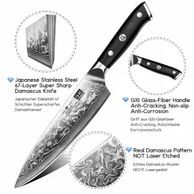 714757573303 SHAN ZU Chef Knife Steel Damascus Kitchen #2