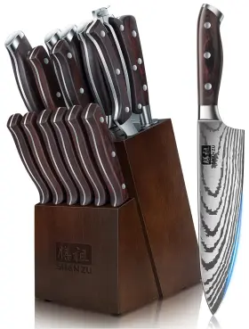 SZCST-2023-001 SHAN ZU Knife Set Kitchen Block High Carbon