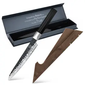 SZES-2023-014-4-S SHAN ZU Utility Knife Damascus Steel Chef