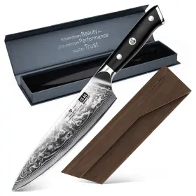 SZPCS-2017-002-S SHAN ZU Chef Knife Damascus Kitchen Wood