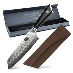 SZPCS-2018-007-S SHAN ZU Damascus Chef Knife Sharp Santoku