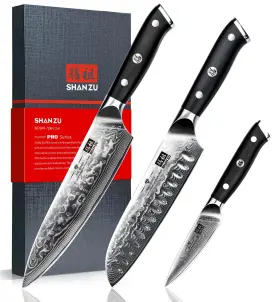 SZPCST-2023-001 SHAN ZU Damascus Knife Set Steel High Carbon