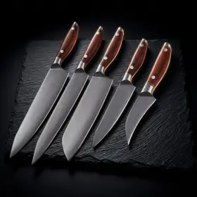 SB-J2-CHEF-5PC SHARD COLLECTIBLE Culinary Set Forged Rosewood