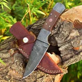 656884099854 SHARPWORLD Damascus Knife Tang Steel Wood