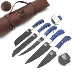 742383120516 SHINY CRAFTS Handmade Coated Kitchen Knife Set