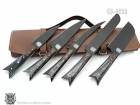 742383120523 SHINY CRAFTS Chef Knife Coated Kitchen Set Wood #2