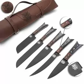 742383120523 SHINY CRAFTS Chef Knife Coated Kitchen Set Wood