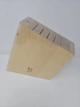 087171044088 SHUN Birch Slots Wooden Angled Knife Block