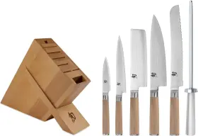 DMS0725W SHUN Classic Blonde Knife Block Set Box