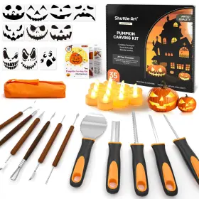 PCT11 SHUTTLE ART Halloween Pumpkin Carving Steel Tools Kit