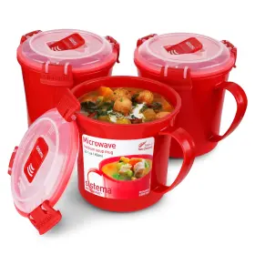 B09RGW9SV4 SISTEMA Microwave Soup Mugs Food Container Steam