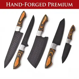 SK-CHEF-5PC-HAM-26 SK CUSTOMS Kitchen Knife Set Pakkawood