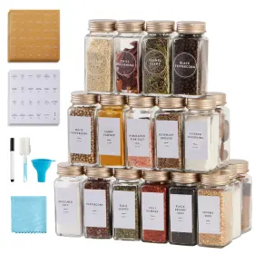 B0B9ZV2T4J SKIILEOR Glass Spice Jars Caps Shaker Lids Set