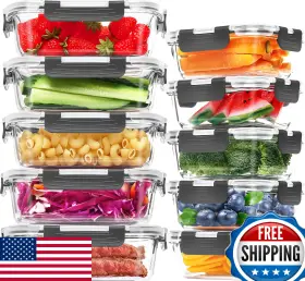 B0CG1Q44MC SKROAM Glass Meal Containers Food Storage Snap