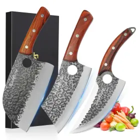 SE-007 SLICEELITE Forged Butcher Knife Set Cleaver Sharp Viki