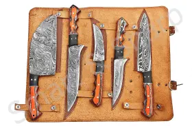605928378448 SMART SHARP Handmade Damascus Chef Knives Set