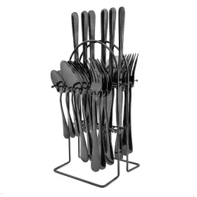 1010MI-46-TIEJIA-BLK SNPLOWUM Mirror Silverware Set Storage