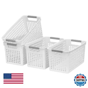 B0FC24SRQR SODDEPH Storage Basket Handles Organizer Box Shelv