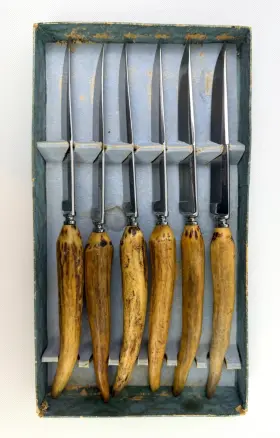 12388 SOLINGEN Robert Klass Soligen Horn Handle Steak Knives