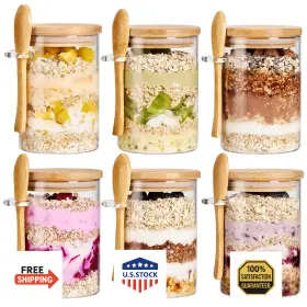 B0DHCBQSZN SPRECCIO Overnight Oats Containers Lids Spoons